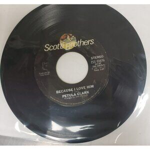 Record 45 RPM Vinyl  Petula Clark- Natural Love/ Because I Love Him VINTAGE 1981